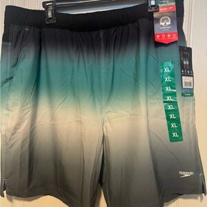 🖤 Speedo Black and Green Athletic Shorts Quick-Drying size XL. NWT